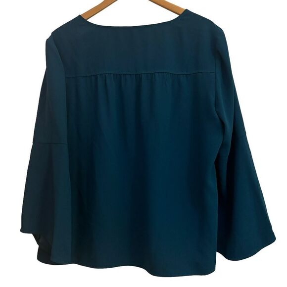 Trina Turk NWT Enamel 3/4 Bell Sleeve Chic Feminine Loose Flowy Top X Large - Picture 5 of 11